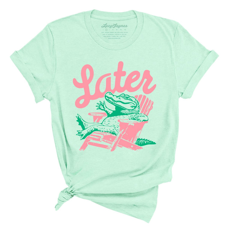 Later Alligator Graphic Tee - Heather Mint