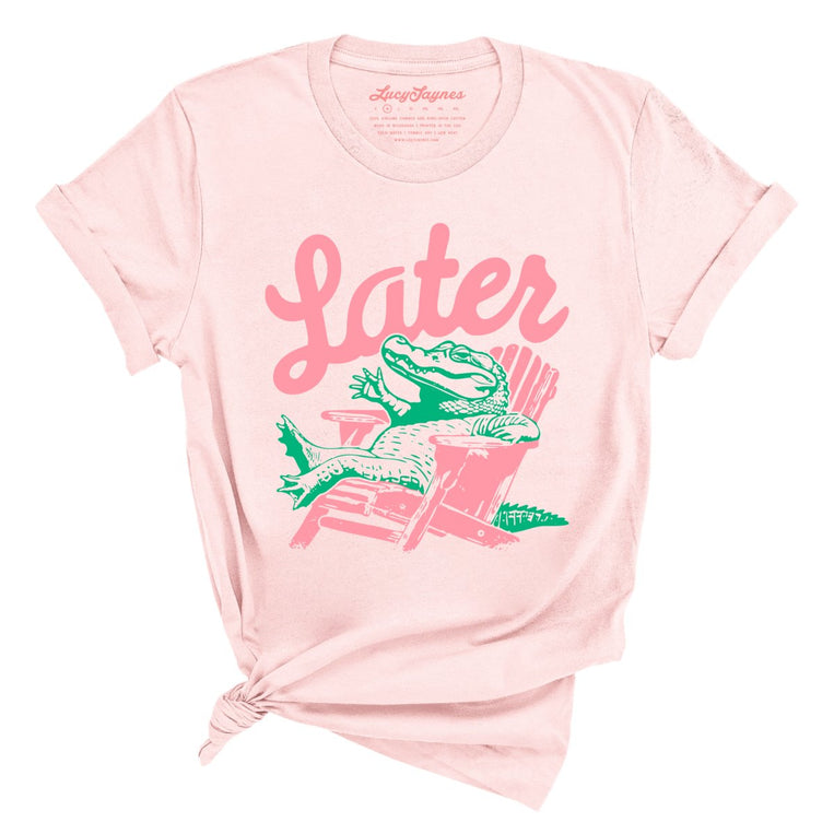 Later Alligator Graphic Tee - Soft Pink