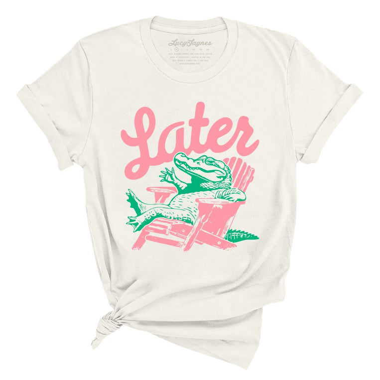 Later Alligator Graphic Tee - Vintage White