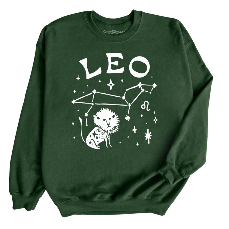 Leo Graphic Sweatshirt - Forest Green
