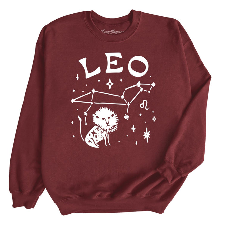 Leo Graphic Sweatshirt - Maroon