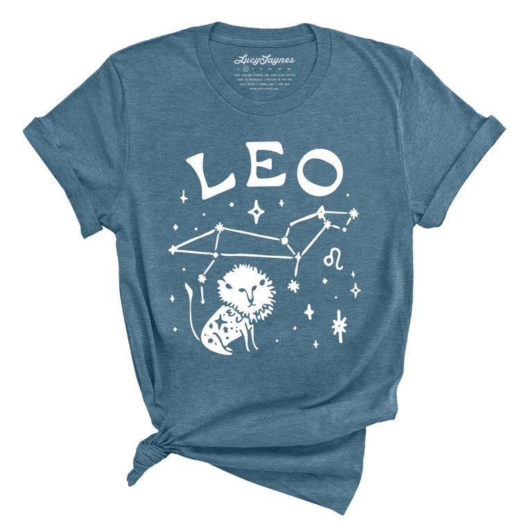 Leo Graphic Tee - Heather Deep Teal