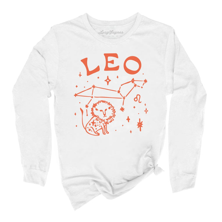 Leo Graphic Long Sleeve Tee - White