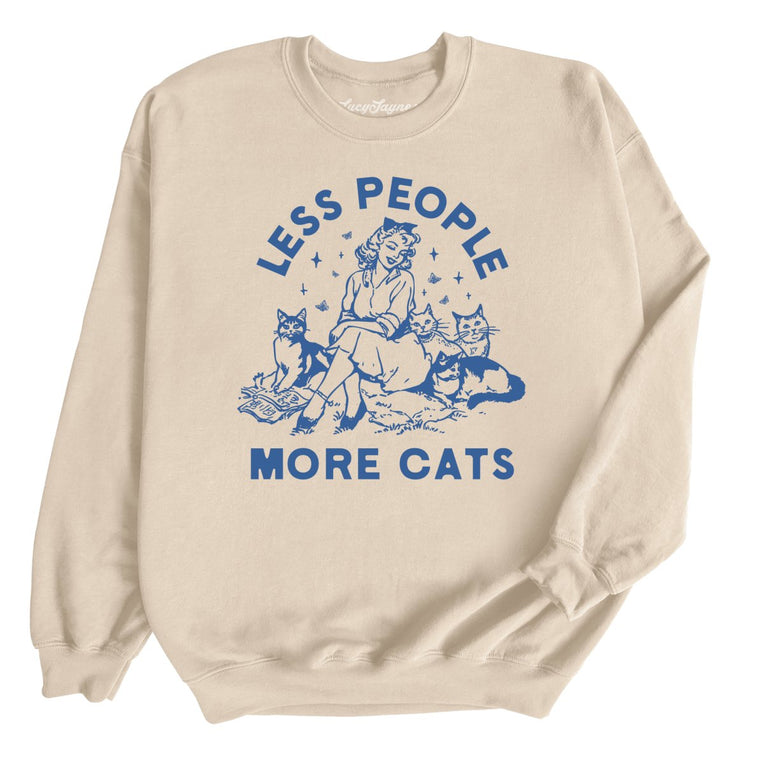 Less People More Cats Graphic Sweatshirt - Sand
