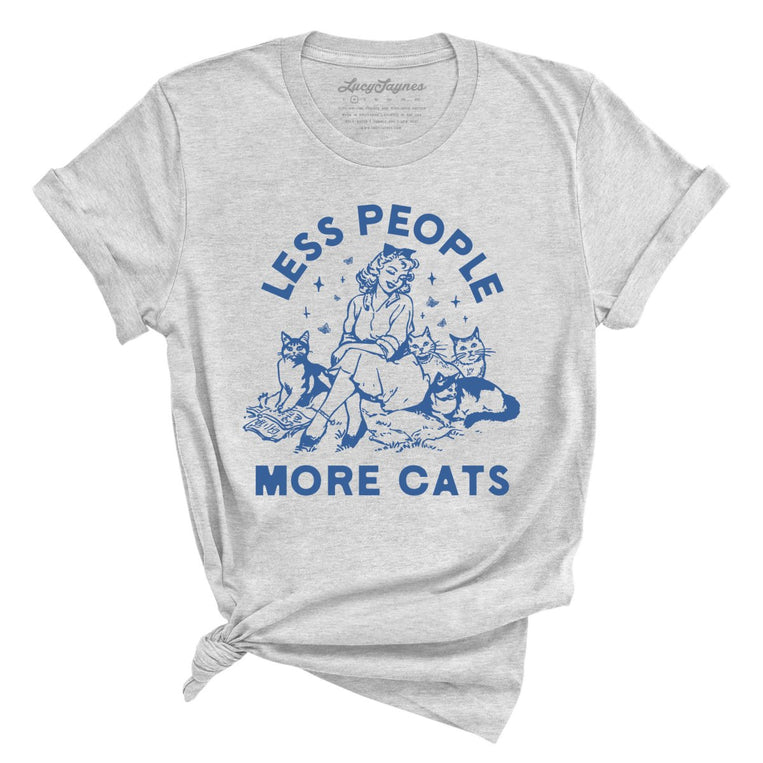 Less People More Cats Graphic Tee - Athletic Heather