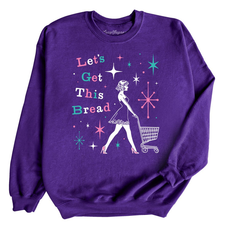 Let's Get This Bread Graphic Sweatshirt - Purple