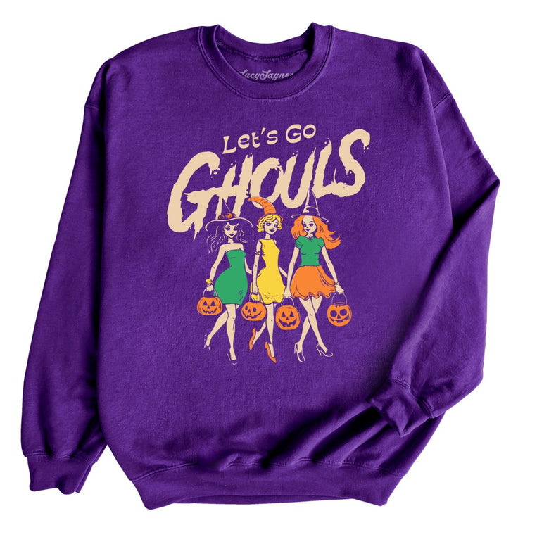 Let's Go Ghouls Graphic Sweatshirt - Purple