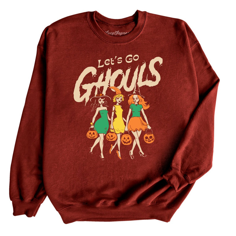 Let's Go Ghouls Graphic Sweatshirt - Garnet