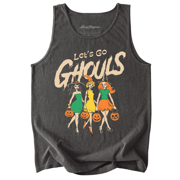 Let's Go Ghouls Comfort Colors Graphic Tank Top - Pepper