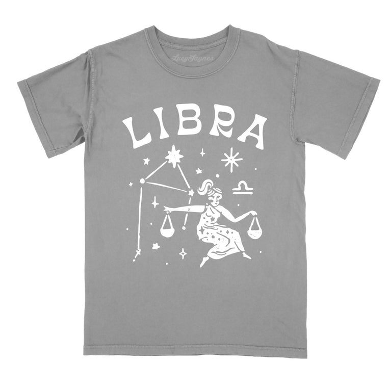Libra Comfort Colors Graphic Tee - Grey