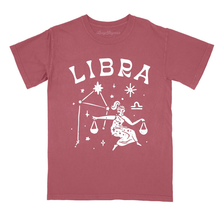 Libra Comfort Colors Graphic Tee - Brick