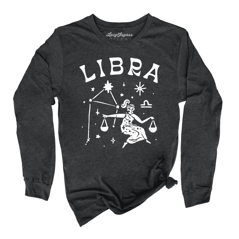 Libra Graphic Long Sleeve Tee - Dark Grey Heather
