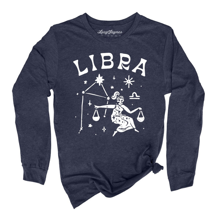 Libra Graphic Long Sleeve Tee - Heather Navy