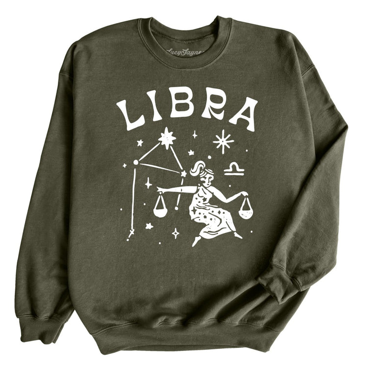 Libra Graphic Sweatshirt - Military Green