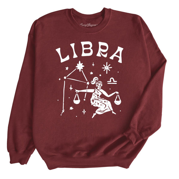 Libra Graphic Sweatshirt - Maroon