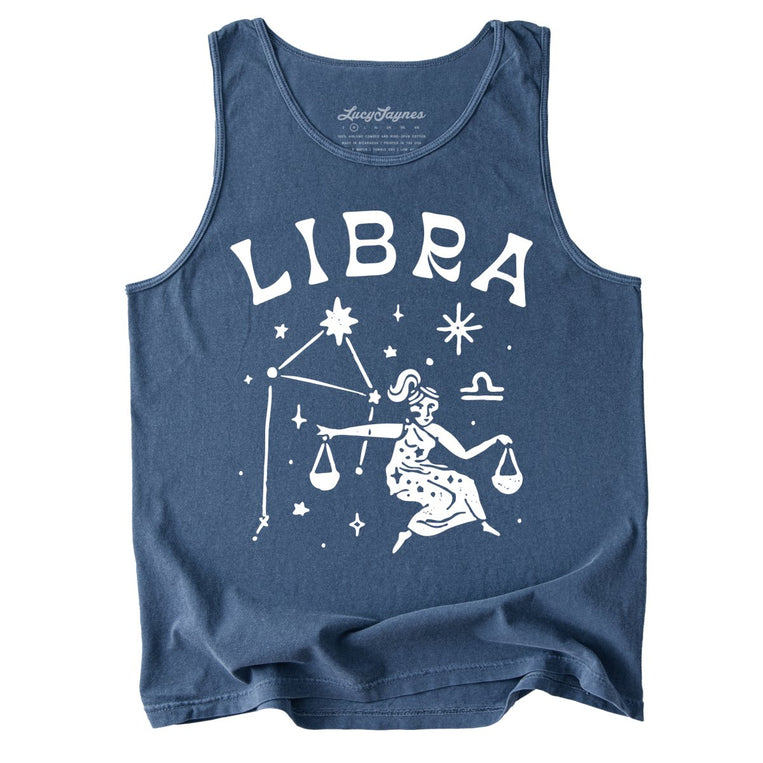 Libra Comfort Colors Graphic Tank Top - Denim