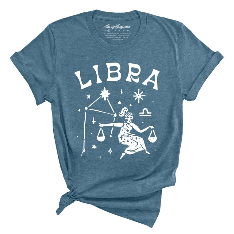 Libra Graphic Tee - Heather Deep Teal