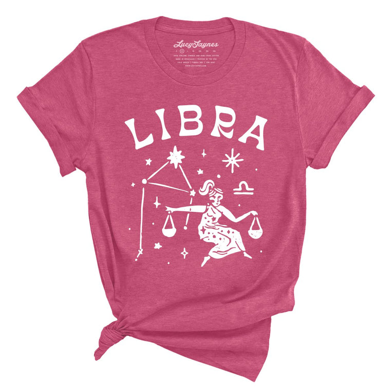 Libra Graphic Tee - Heather Raspberry