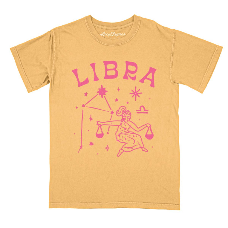 Libra Comfort Colors Graphic Tee - Mustard