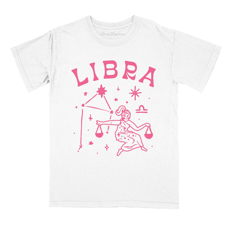 Libra Comfort Colors Graphic Tee - White