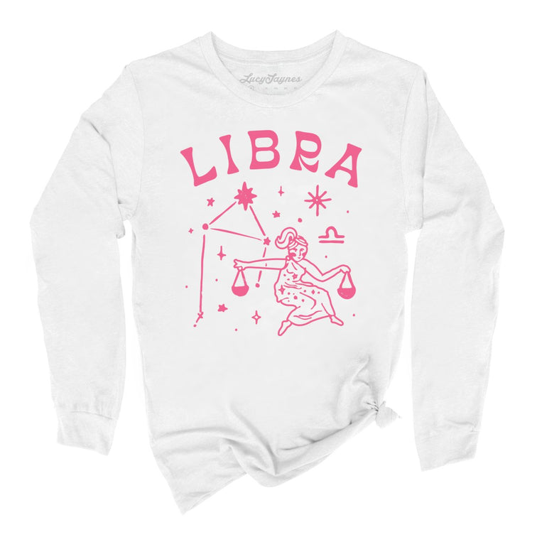 Libra Graphic Long Sleeve Tee - White