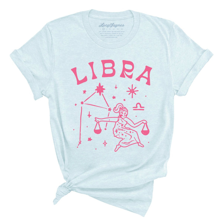 Libra Graphic Tee - Heather Ice Blue
