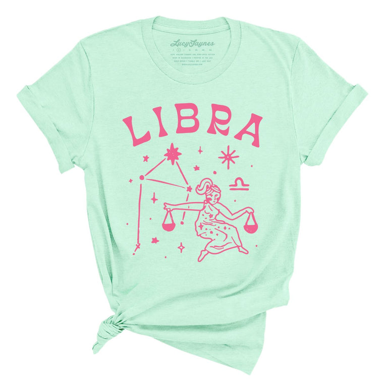 Libra Graphic Tee - Heather Mint