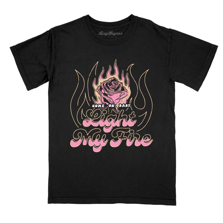 Light My Fire Comfort Colors Graphic Tee - Black