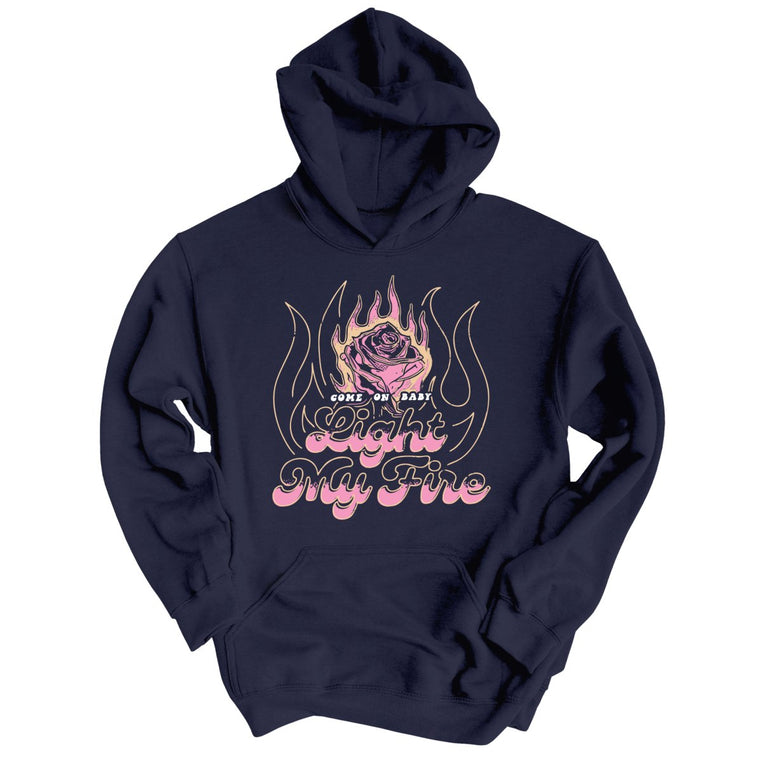 Light My Fire Graphic Hoodie - Classic Navy