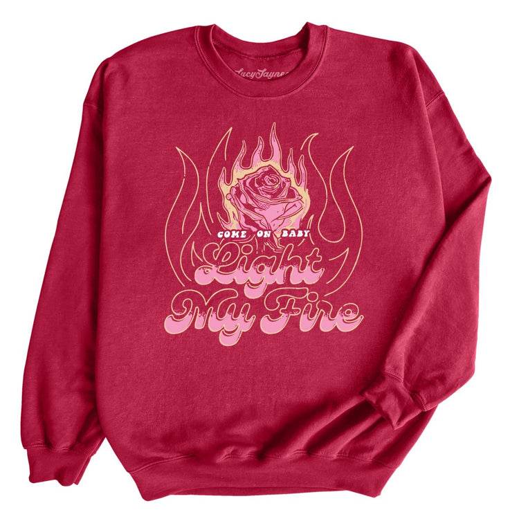Light My Fire Graphic Sweatshirt - Cardinal Red
