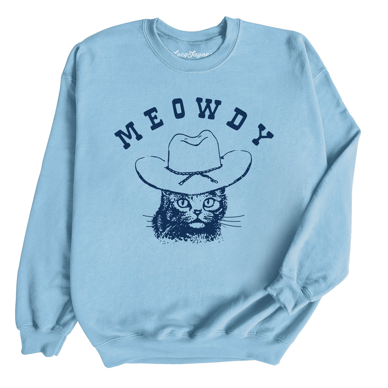 Meowdy Graphic Sweatshirt - Light Blue