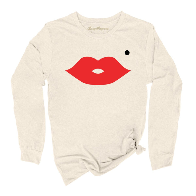 Lips Graphic Long Sleeve Tee - Natural