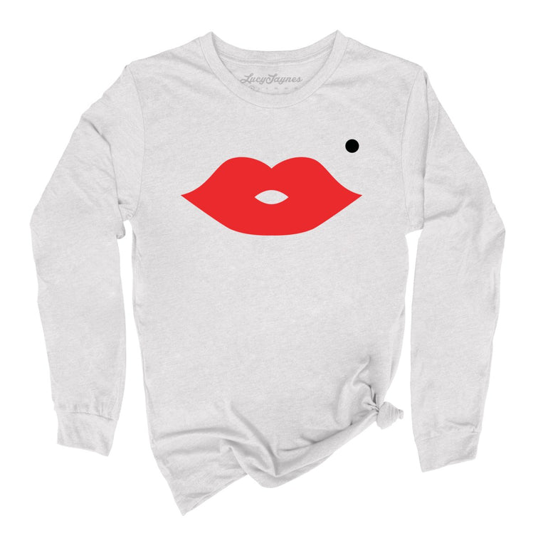 Lips Graphic Long Sleeve Tee - Ash