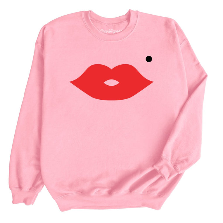 Lips Graphic Sweatshirt - Light Pink