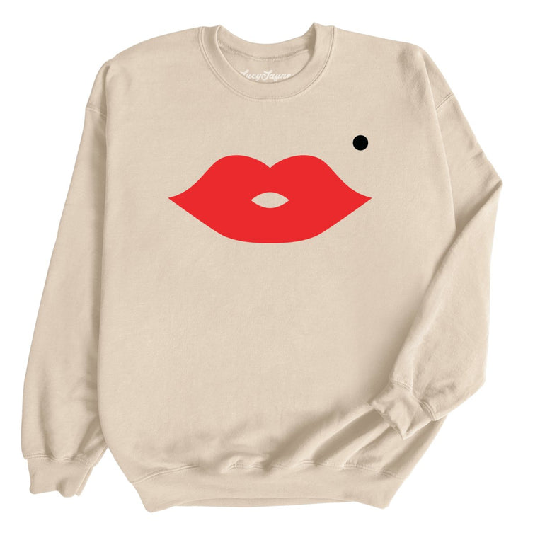 Lips Graphic Sweatshirt - Sand