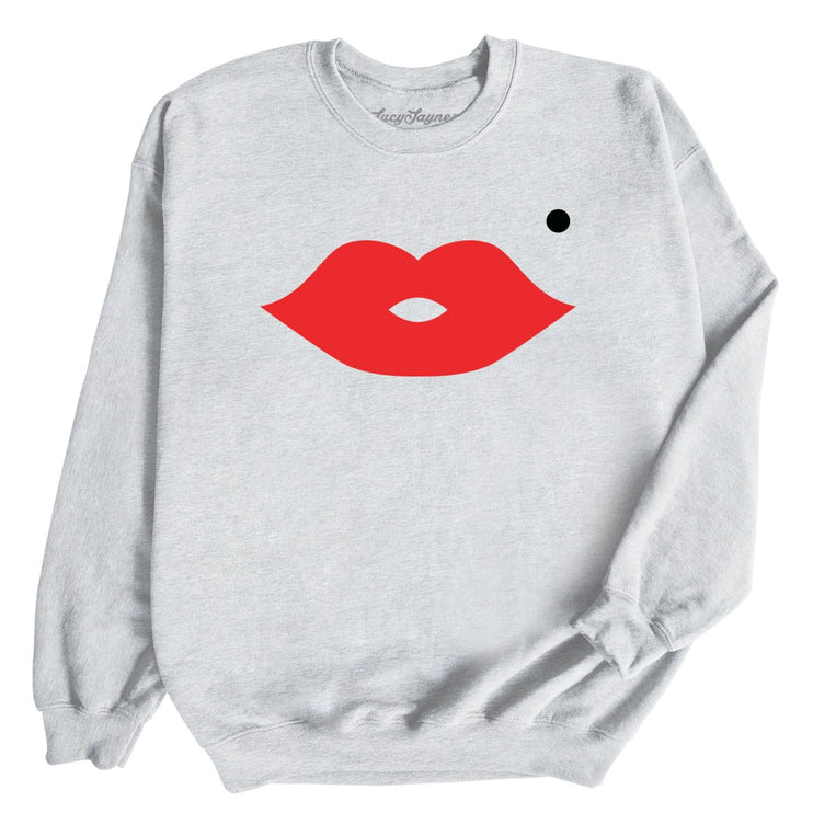 Lips Graphic Sweatshirt - Ash