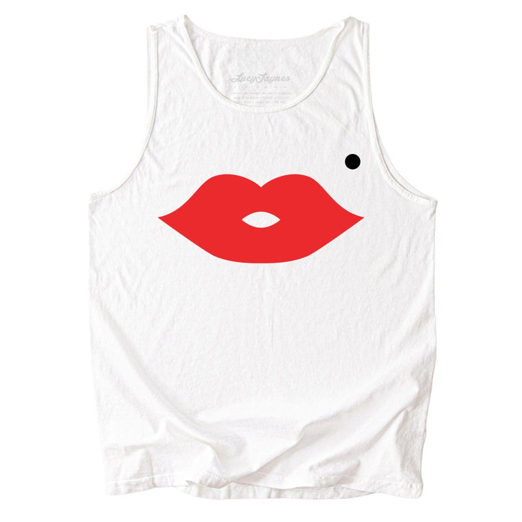 Lips Comfort Colors Graphic Tank Top - White