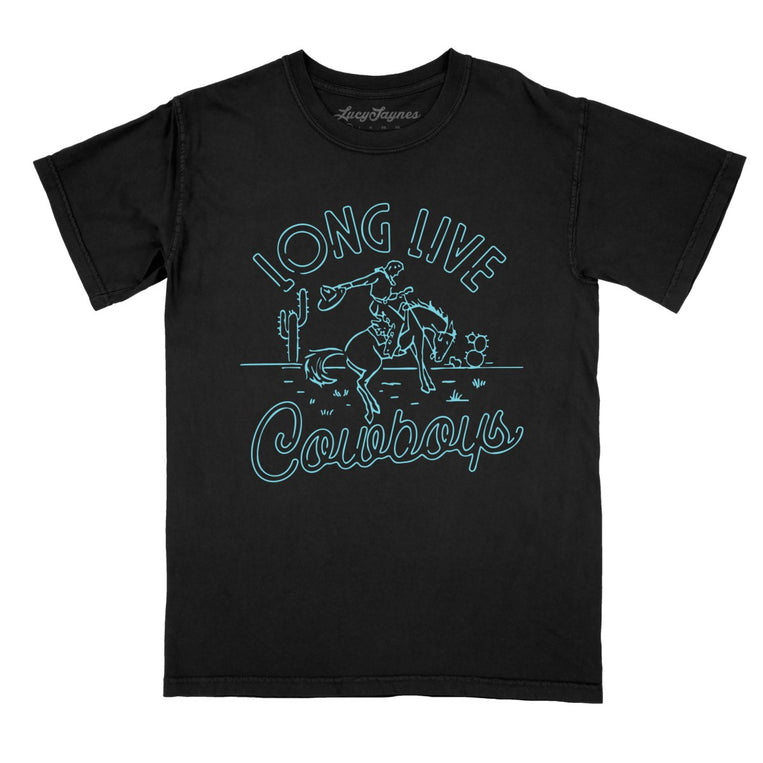 Long Live Cowboys Comfort Colors Graphic Tee - Black