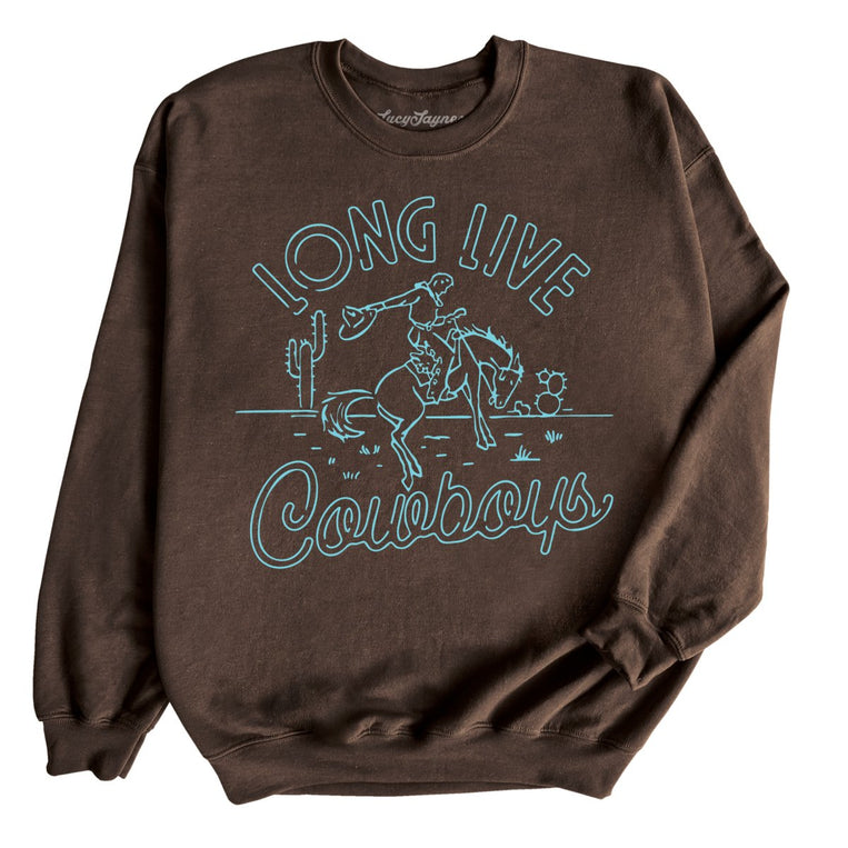 Long Live Cowboys Graphic Sweatshirt - Dark Chocolate