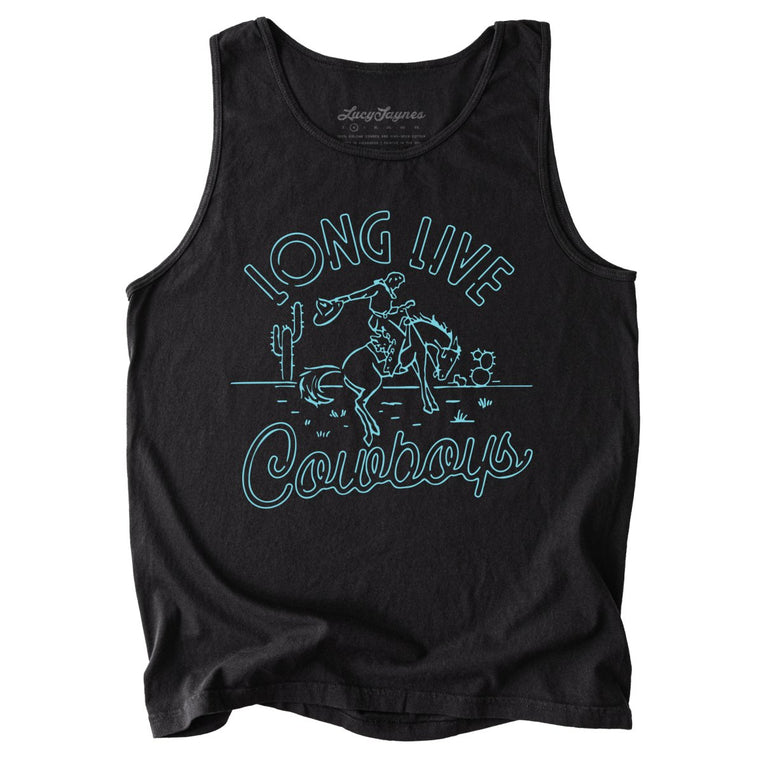 Long Live Cowboys Comfort Colors Graphic Tank Top - Black