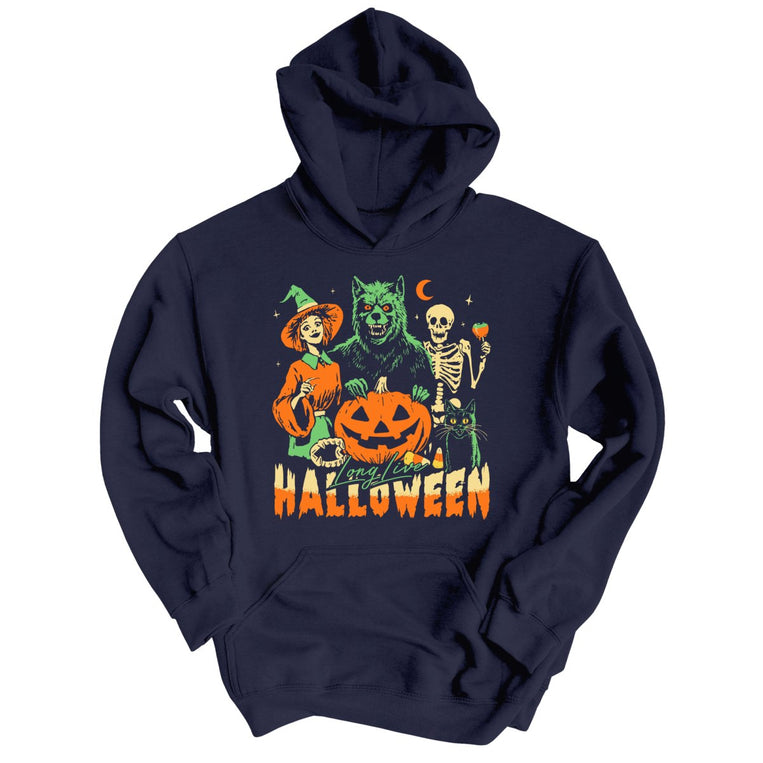 Long Live Halloween Graphic Hoodie - Classic Navy