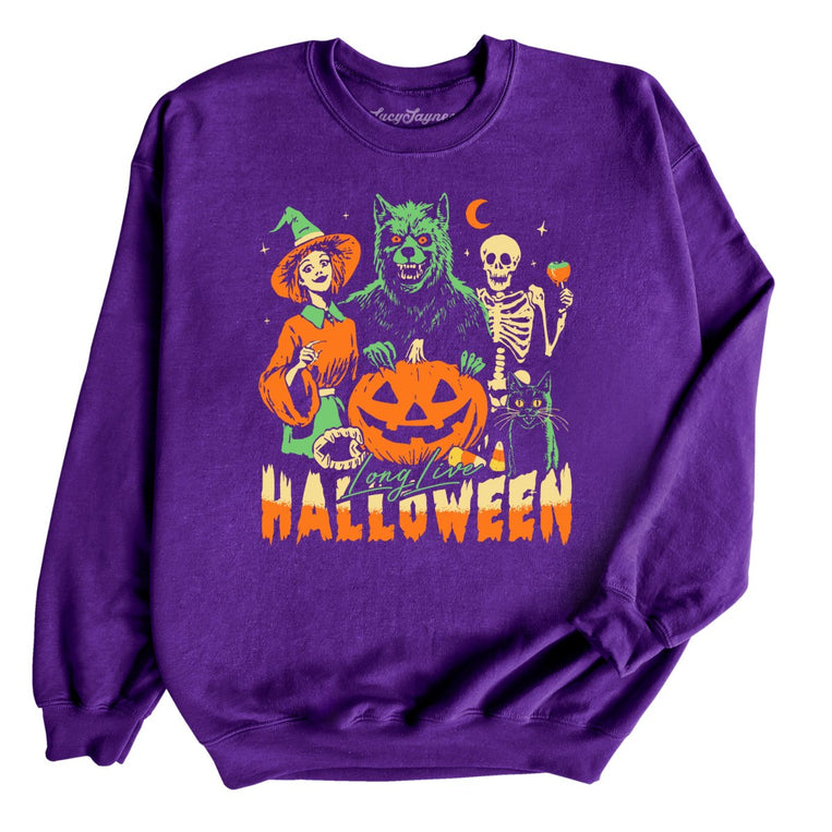 Long Live Halloween Graphic Sweatshirt - Purple