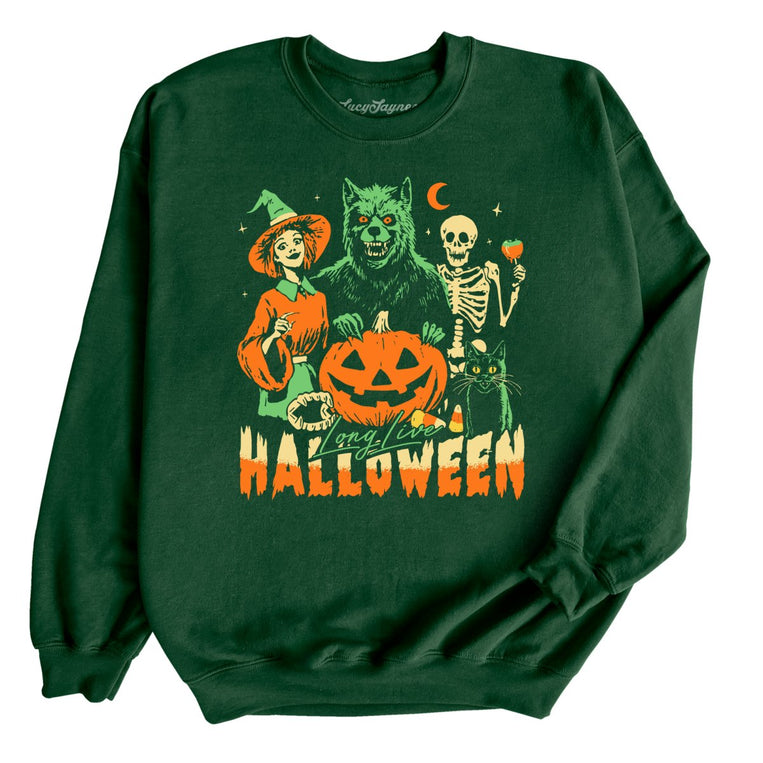 Long Live Halloween Graphic Sweatshirt - Forest