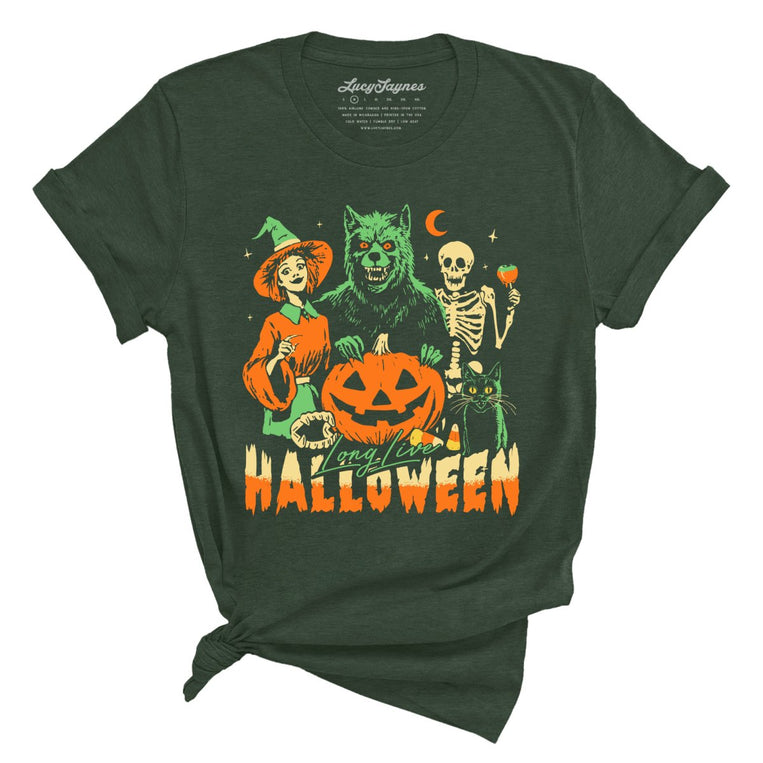 Long Live Halloween Graphic Tee - Heather Forest