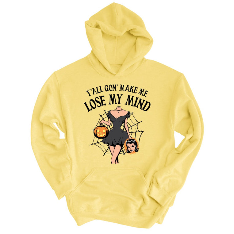 Lose My Mind Graphic Hoodie - Light Yellow