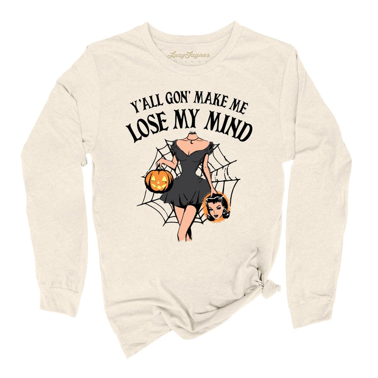 Lose My Mind Graphic Long Sleeve Tee - Natural