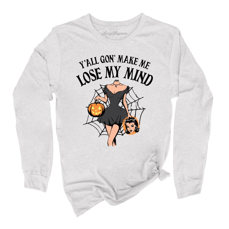 Lose My Mind Graphic Long Sleeve Tee - Ash