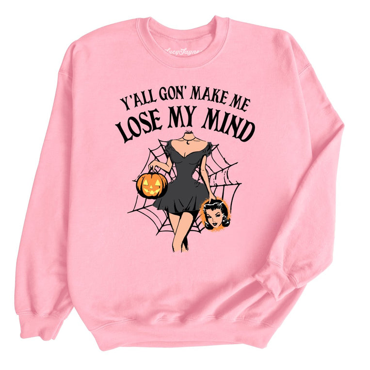 Lose My Mind Graphic Sweatshirt - Light Pink