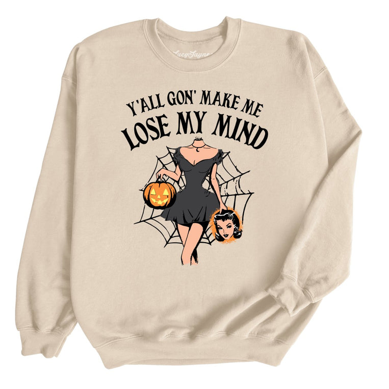 Lose My Mind Graphic Sweatshirt - Sand