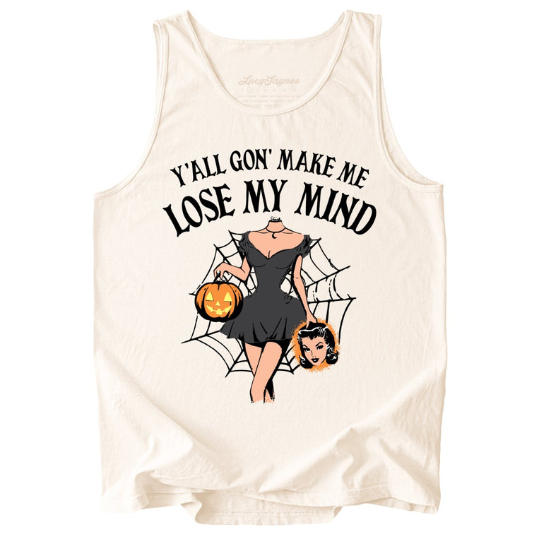 Lose My Mind Comfort Colors Graphic Tank Top - Ivory